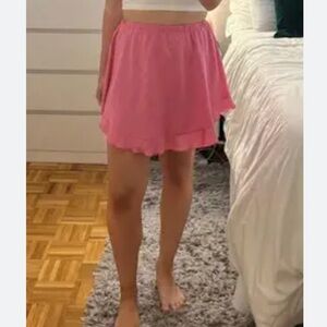 Free‎ People Pink Ruffled Hem Skirt Sz S
